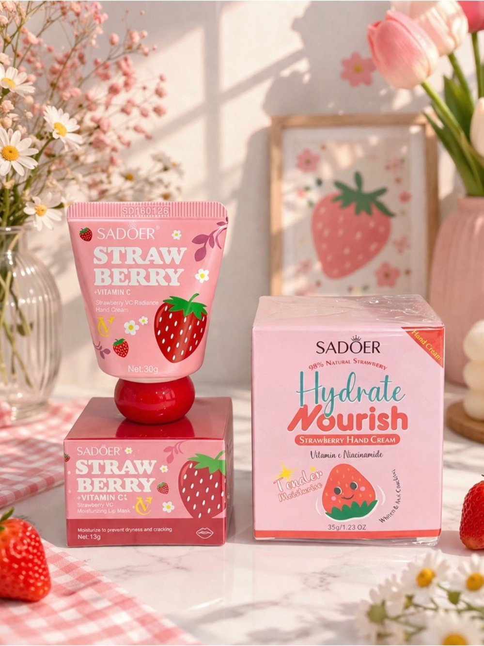 Strawberry Hydrate & Nourishing 3pc Beauty Set